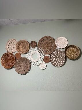 Woven Decorative Wall Basket Set - Neutral Tones